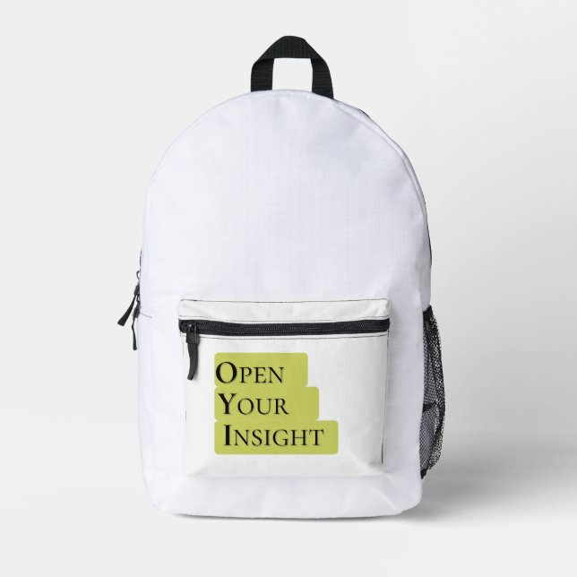 Impresa Abre tu Insight | Mochila trasera de mano inspirac (Anverso)