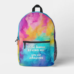 Impresa Al humano detrás de mí mochila Personalizado - Arc
