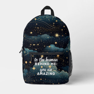 Impresa Al humano detrás de mí mochila Personalizado - cie