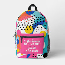 Al humano detrás de mí mochila Personalizado - Pop