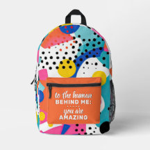 Al humano detrás de mí mochila Personalizado - Pop