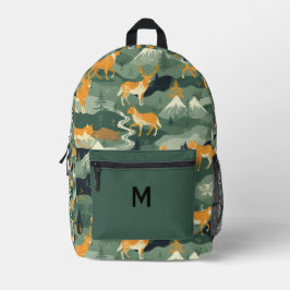 Impresa Animales del Bosque Rústico Mochila de Montaña For