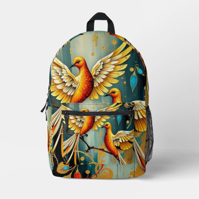 Impresa Aves abstractas Mochila (Anverso)