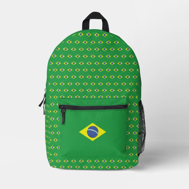 Impresa Bandera del patrón de Brasil | Mochila Bandeira Br (Anverso)