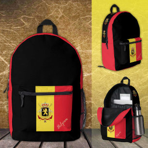 Impresa Bélgica, mochila patriótica, bandera belga / negro
