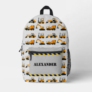 Impresa Boys Construcción Diggers Mochila Personalizada
