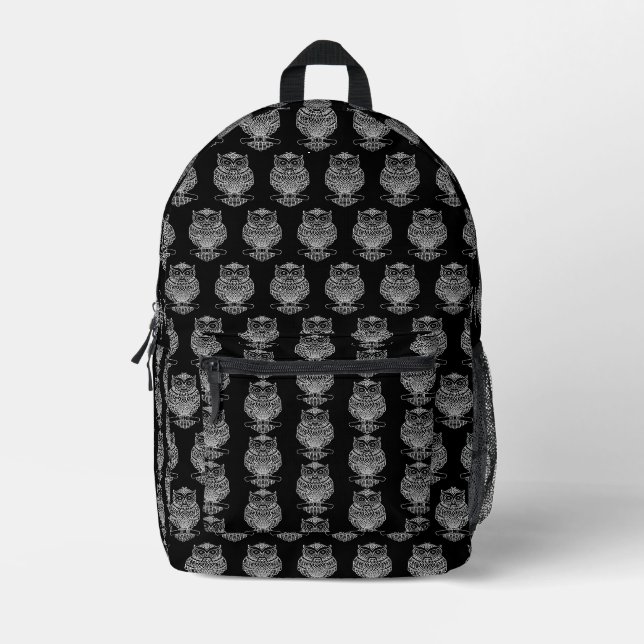 Impresa Búho (negro) - Mochila (Anverso)