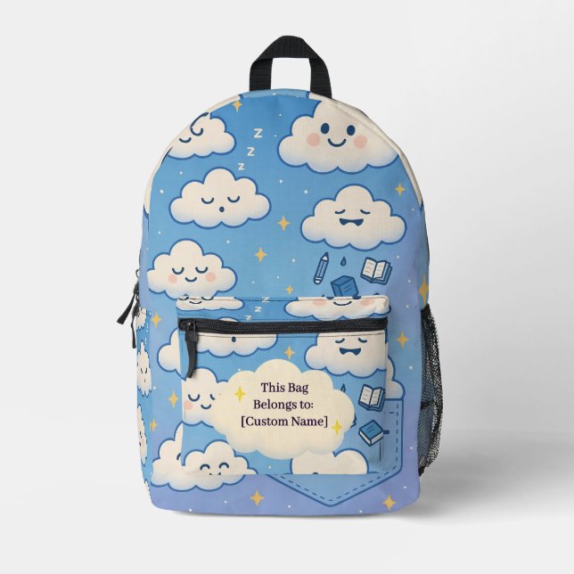 Impresa Cabeza en las nubes - Mochila Personalizado Dream (Anverso)
