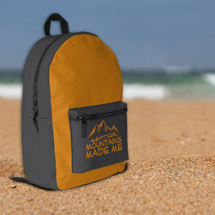 Impresa Cita divertida de la montaña Mochila amarilla para