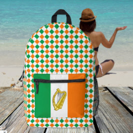 Impresa Colores de la mochila de Irlanda, Harp, bandera ir