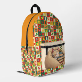 Impresa Cómodo reloj de gato de vuelta a la mochila escola