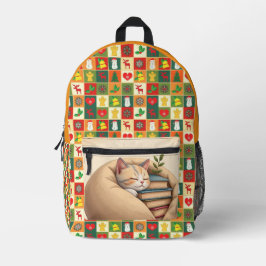 Impresa Cómodo reloj de gato de vuelta a la mochila escola