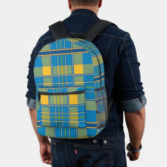 Impresa Comprobar la mochila azul verde amarillo (Insitu (Modelo))