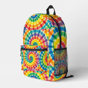 Impresa Corbata de teñido psicodélico Mochila retro groo