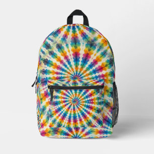 Impresa Corbata de teñido psicodélico Mochila retro groo