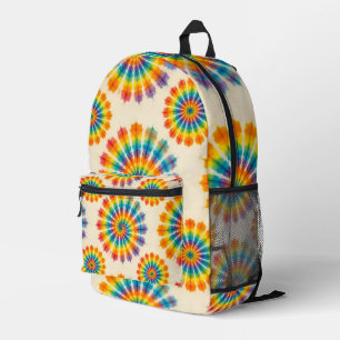 Impresa Corbata teñida psicodélica Mochila retro groovy