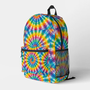 Impresa Corbata teñida psicodélica Mochila retro groovy