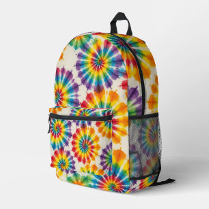 Impresa Corbata teñida psicodélica Mochila retro groovy