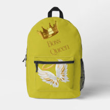 Crown y Alas de Reina Jefa Mochila Amarilla