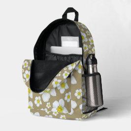 Impresa Diseño floral blanco en mochila