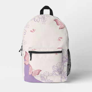 Impresa Diseño floral de mochila linda 