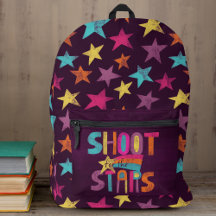 Disparo por la mochila estampada de las estrellas