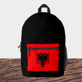 Impresa Elegante mochila albanesa, negro, bandera albanesa