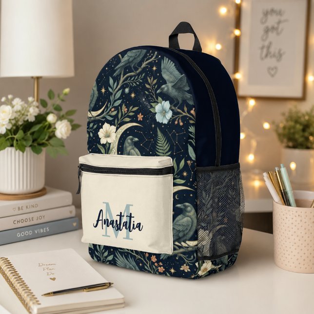 Impresa Elegante mochila escolar de flores y pájaros (Subido por el creador)