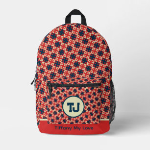 Impresa Elegante Nombre De Vuelta A La Mochila Con Mochila