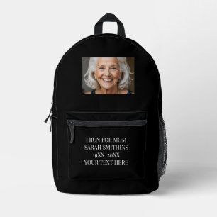 Impresa En memoria mochila de texto de foto de personaliza