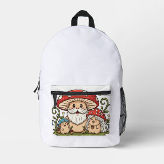 Impresa Familia de champiñones personalizado Cute Mochila