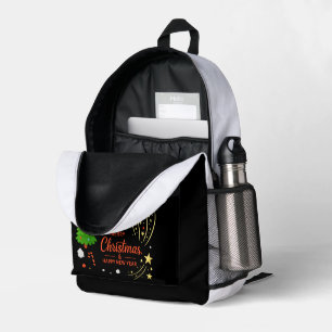 Impresa Feliz Navidad y Feliz Año Nuevo Mochila Festiva
