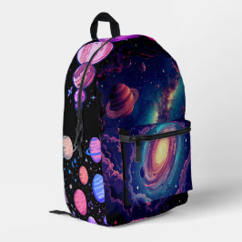Impresa Galaxy Explorer Niños Mochila Negra Cósmica