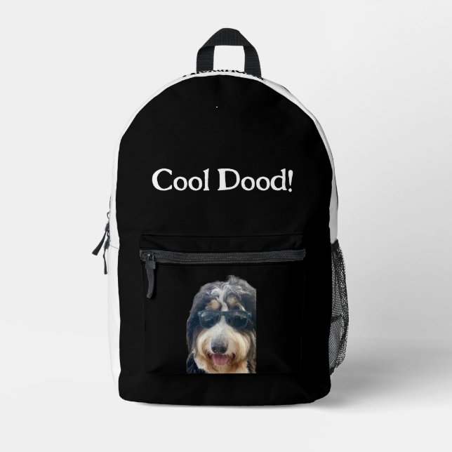 Impresa "¡Guay Dood!" Perro lindo con mochila de gafas de  (Anverso)