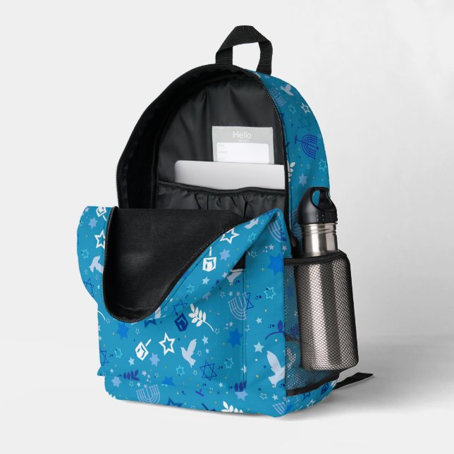 Impresa Hanukkah Stars Mochila #3 (Esquina trasera derecha (abierta))