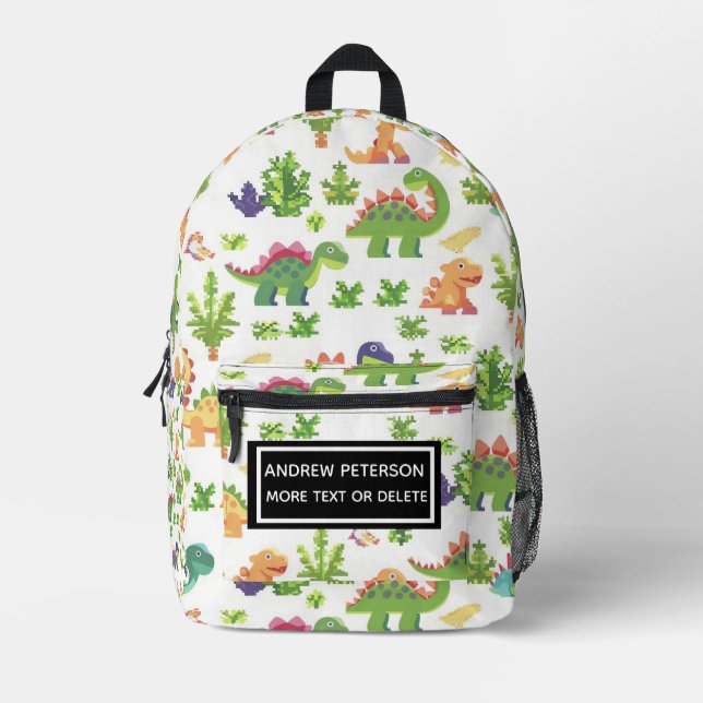 Impresa Jugadores Dinosaurios Imprimir Niños Mochila Impre (Anverso)