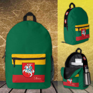 Impresa Lituania, mochila verde, bandera lituana/personali