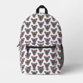 Impresa Mariposa Arcoíris (blanco) - Mochila