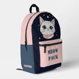 Impresa Meow Pack con la mochila de gato recortada
