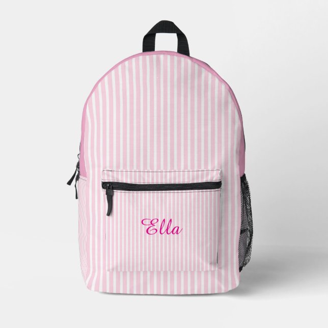 Impresa Mochila a rayas personalizada para niñas (Anverso)