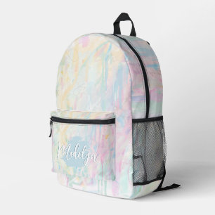 Impresa Mochila abstracta de acuarela pastel personalizada