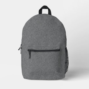 Impresa Mochila Abstracta Floral Gris con Estilo