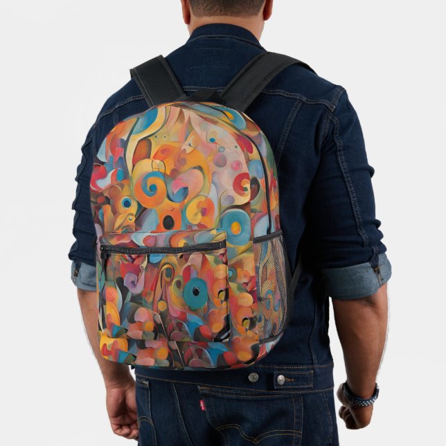 Impresa Mochila abstracta multicolor (Insitu (Modelo))