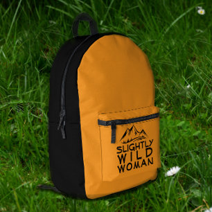 Impresa Mochila amarilla irónica para senderismo minimalis