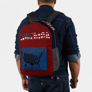Impresa Mochila America Rojo Blanco Azul