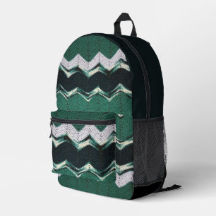 Impresa Mochila (ao) - Chevron en Crochet Verde