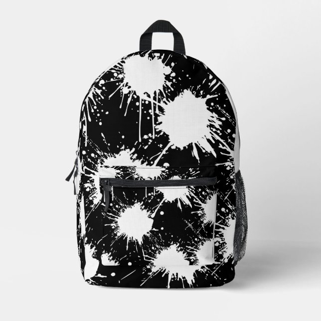 Impresa Mochila artística moderna - blanco y negro (Anverso)