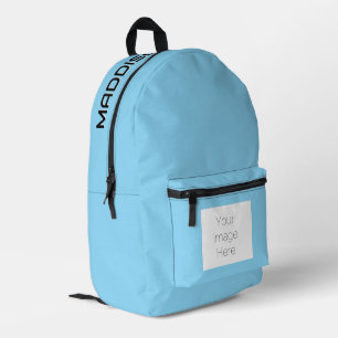 Impresa Mochila AZUL de foto y nombre personalizado