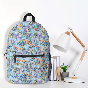 Impresa Mochila azul de sirena