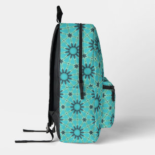 Impresa Mochila Azul Moderna con Estallido Geométrico